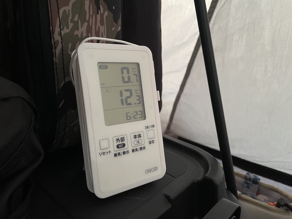 DS-FS1200を使った時のテント内の温度